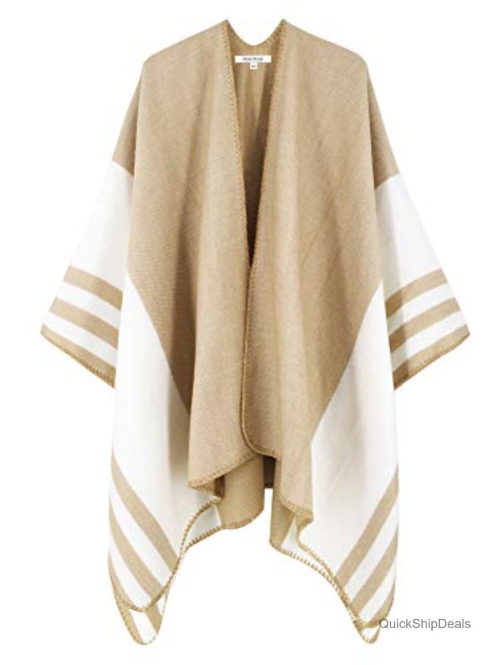 100% Acrylic Plaid Shawl Wrap Open Front Poncho Cape Fall Winter